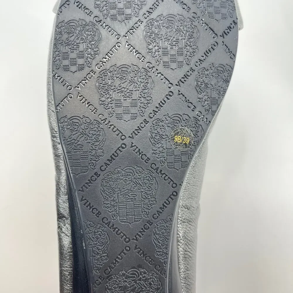 Vince Camuto Size 9 Richie Ballet Flats Silver Jeweled Slip On Shoes